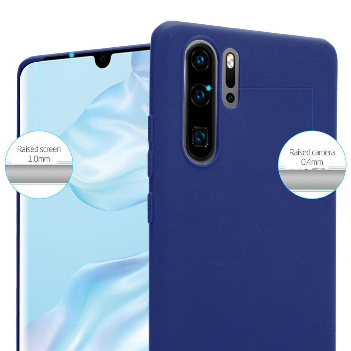 CADORABO Hülle im TPU DUNKEL Backcover, P30 Candy Style, CANDY BLAU PRO, Huawei