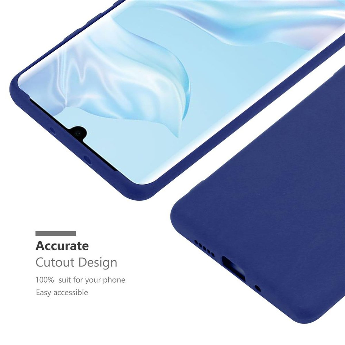CADORABO Hülle im TPU Candy BLAU Style, Backcover, PRO, Huawei, DUNKEL CANDY P30