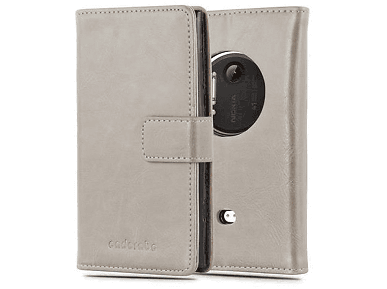 CADORABO Hülle Luxury Book Style, Bookcover, Nokia, Lumia 1020, CAPPUCCINO BRAUN