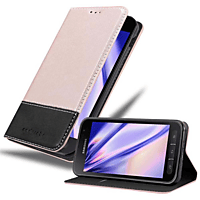 CADORABO X-Wallet Kunstlederkombi Hülle, Bookcover, Samsung, Galaxy XCover 4 / XCover 4s, ROSÉ GOLD SCHWARZ