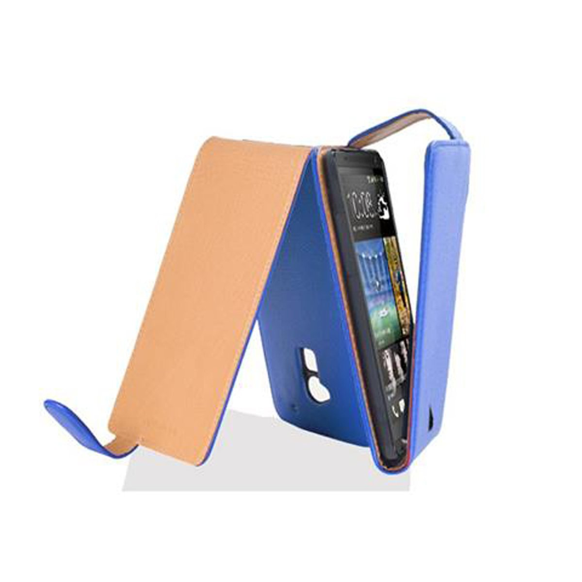 CADORABO Style, T6, HTC, ONE Flip BLAU Schutzhülle MAX KÖNIGS im Flip Cover,