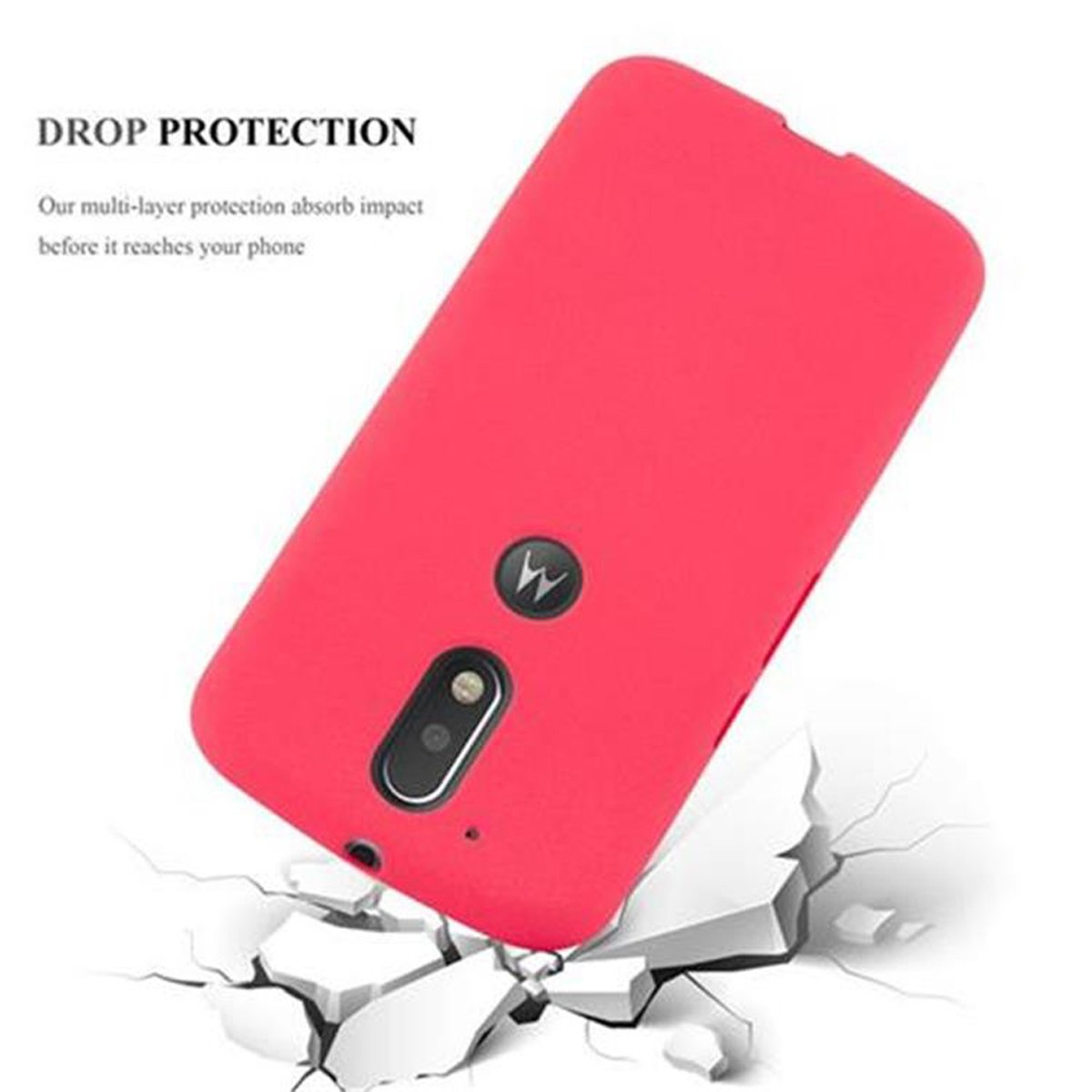 CADORABO TPU Frosted Schutzhülle, MOTO ROT PLUS, G4 Backcover, FROST G4 / Motorola