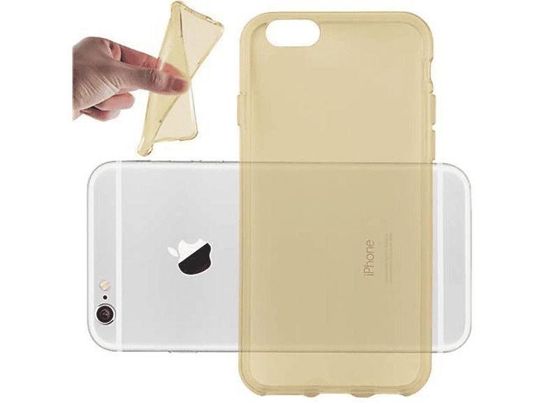 Backcover, 6S, Apple, AIR Slim Schutzhülle, GOLD CADORABO Ultra iPhone TPU / 6 TRANSPARENT