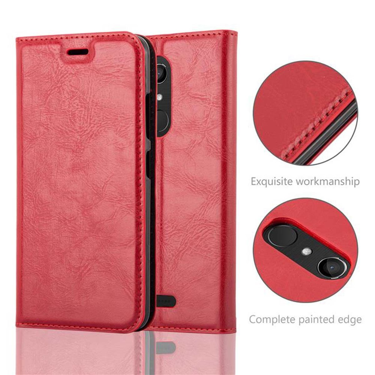 APFEL Invisible UPULSE Hülle Bookcover, LITE, WIKO, ROT Book CADORABO Magnet,