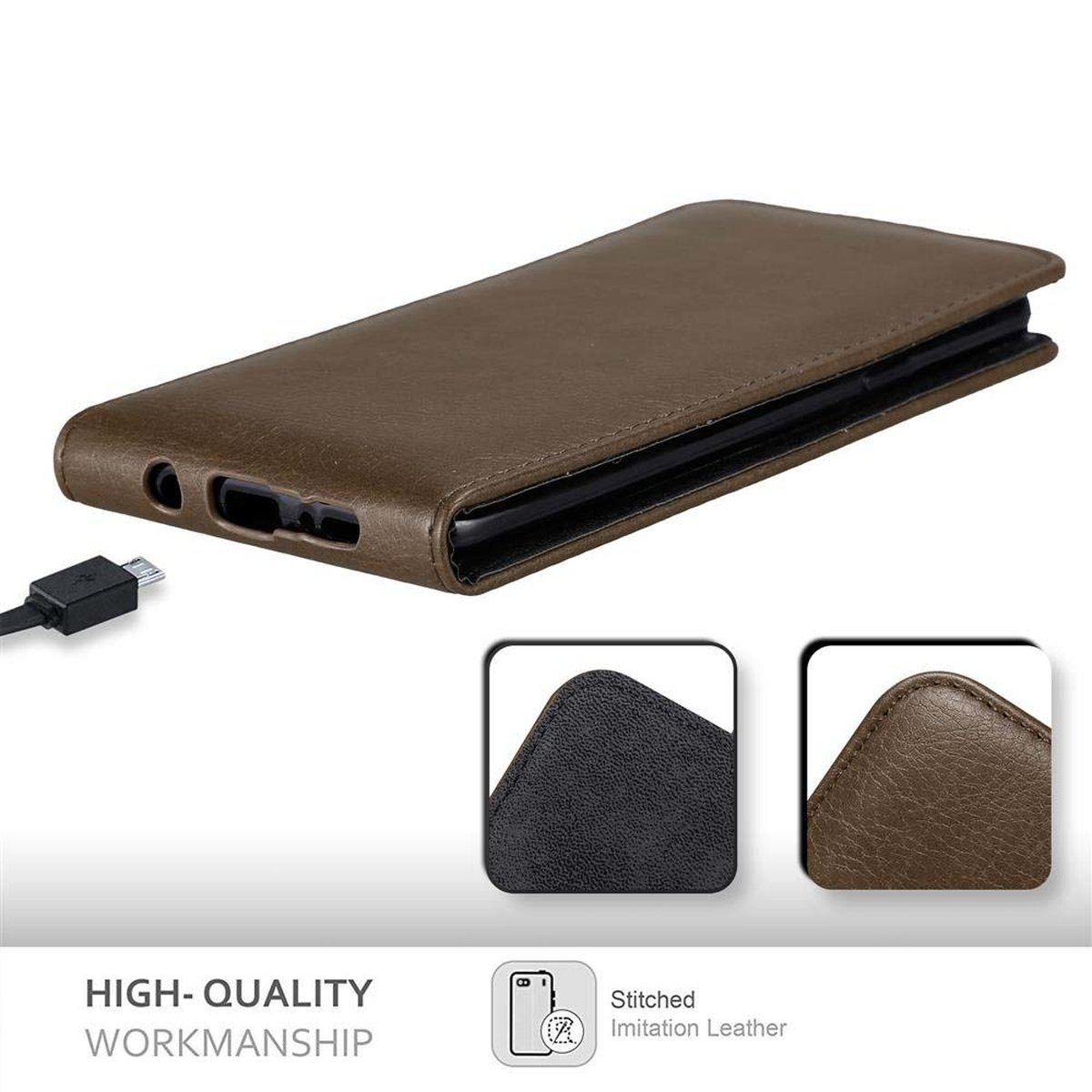 PLUS, BRAUN Flip Galaxy S9 Style, Flip KAFFEE Cover, im CADORABO Hülle Samsung,
