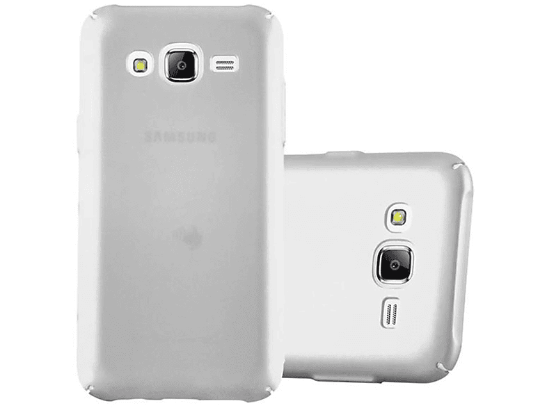 im J5 CADORABO Case METALL 2015, Samsung, Hülle Matt Hard Backcover, Metall SILBER Galaxy Style,