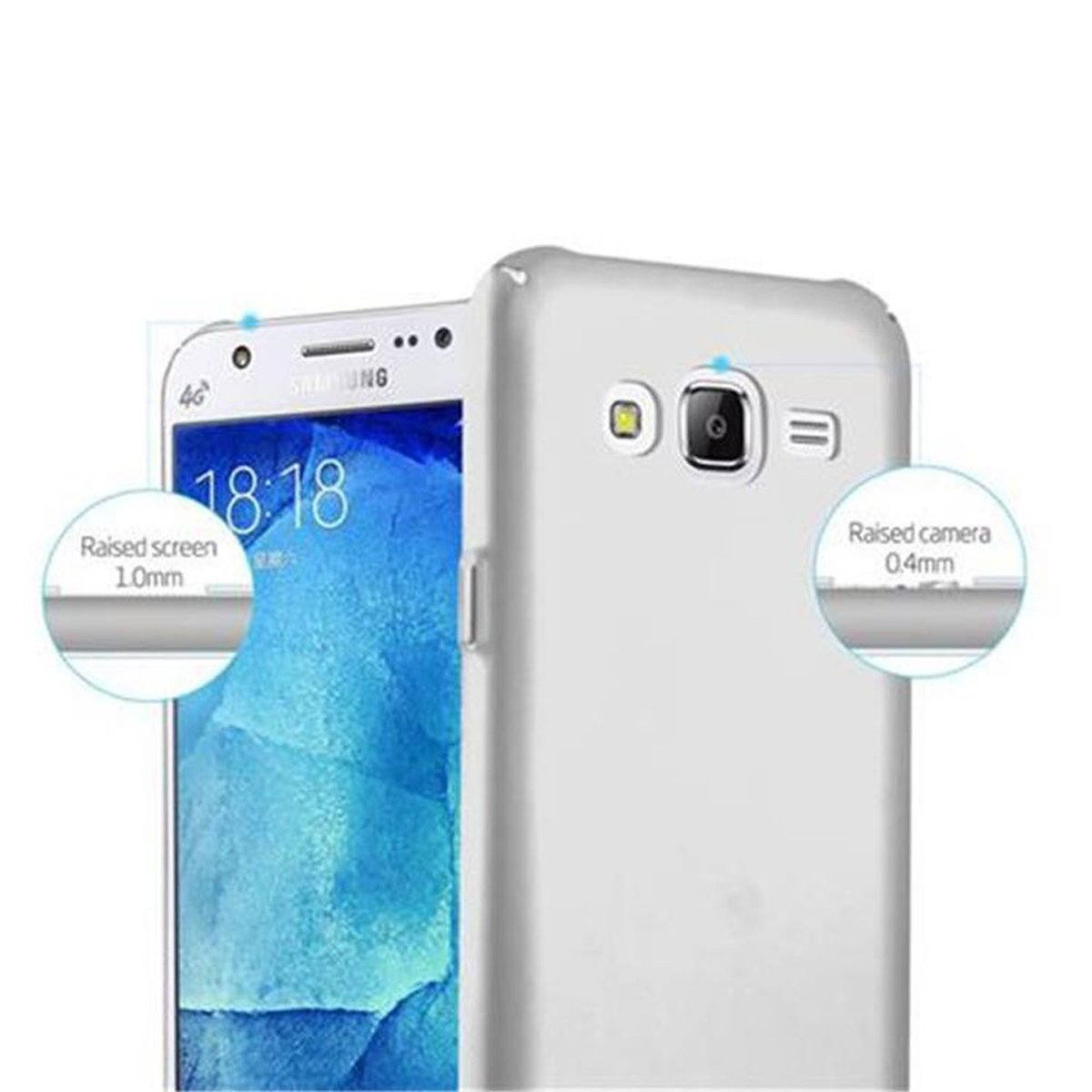 Galaxy im Matt Backcover, Case SILBER CADORABO Hülle METALL J5 Metall Samsung, Hard 2015, Style,