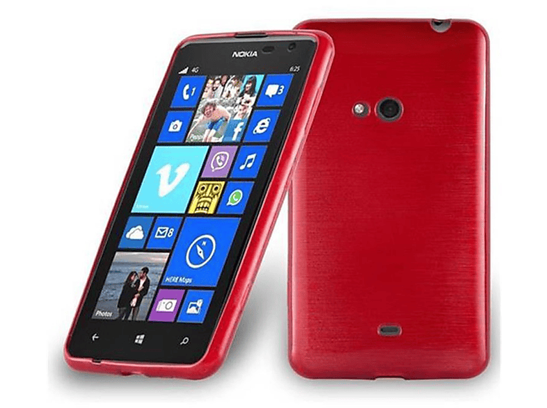 Hülle, ROT Backcover, Brushed TPU 625, CADORABO Lumia Nokia,