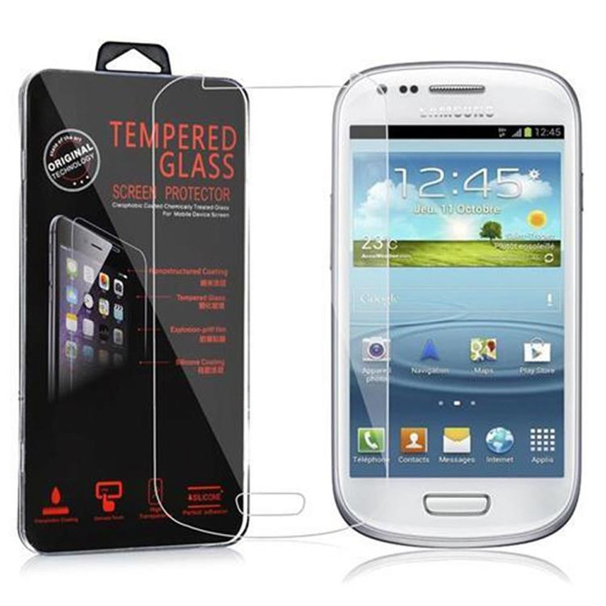 Samsung CADORABO Schutzglas Schutzfolie(für S3 Galaxy Tempered MINI) Glas