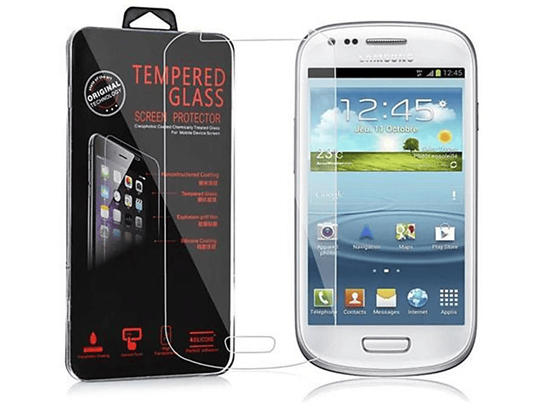 CADORABO Schutzglas Tempered Glas Schutzfolie(für Samsung Galaxy S3 MINI)