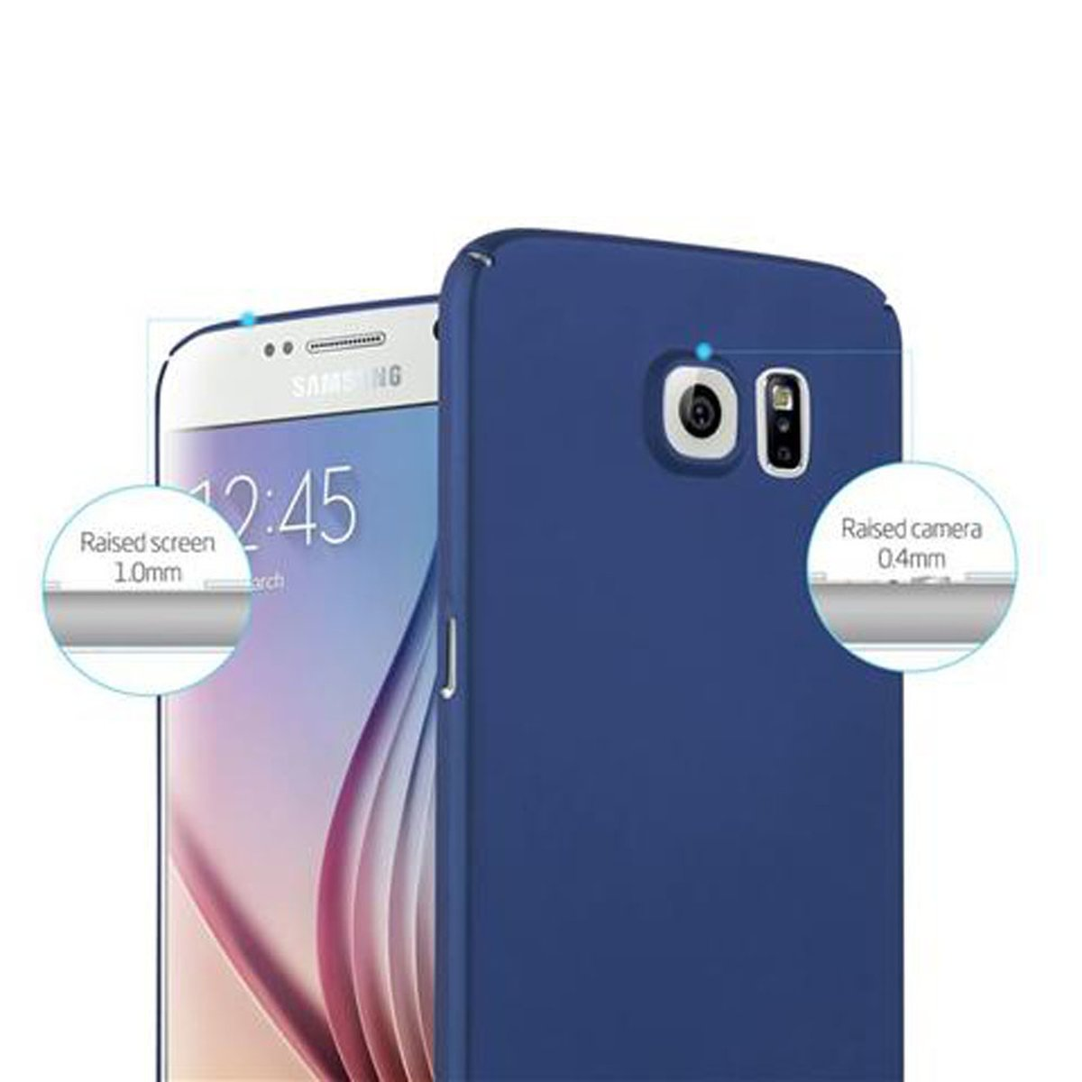 Galaxy Hard Matt S6, im Case CADORABO Backcover, BLAU Style, METALL Samsung, Hülle Metall