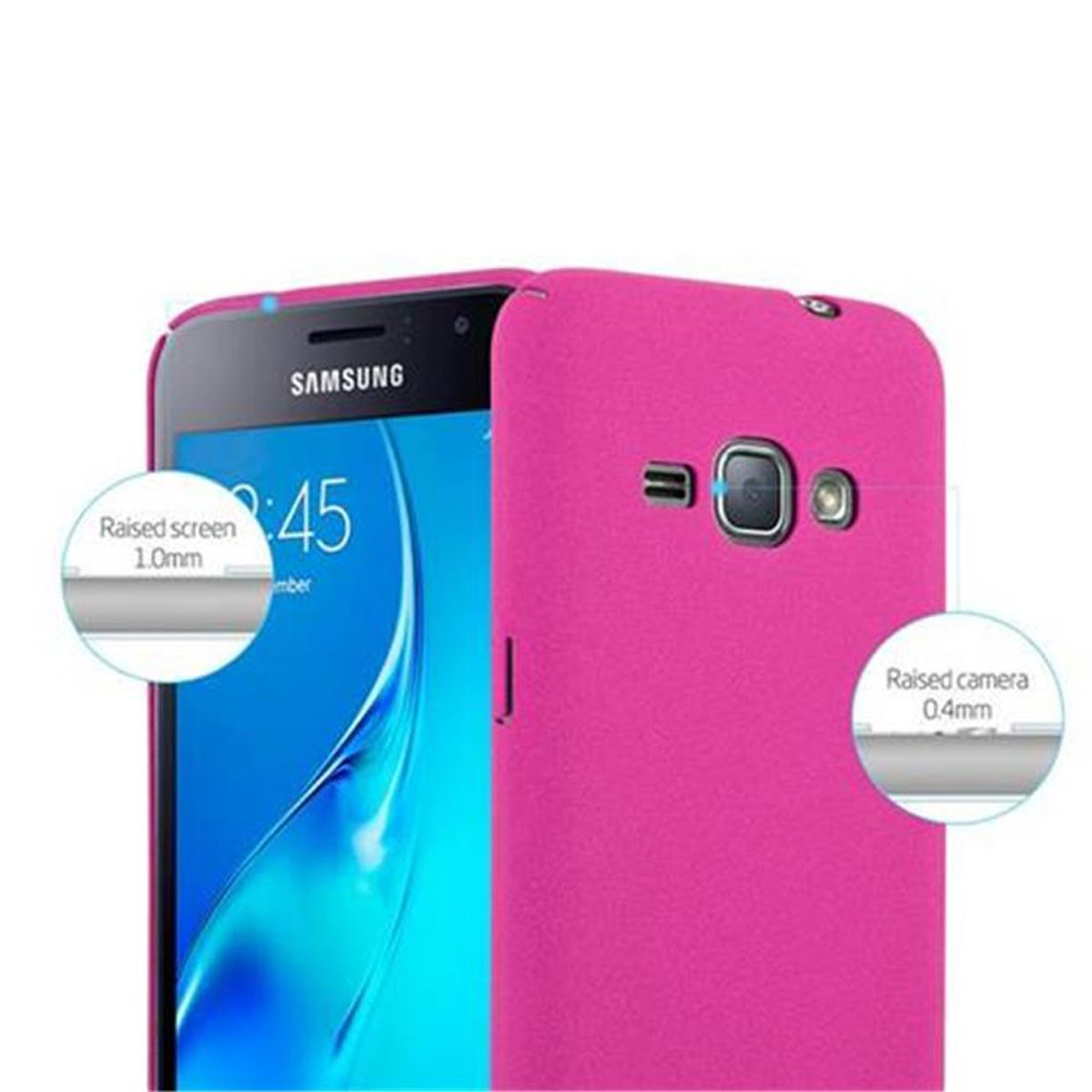 Frosty PINK Galaxy Case J1 im Hülle 2016, FROSTY Hard Samsung, Style, CADORABO Backcover,