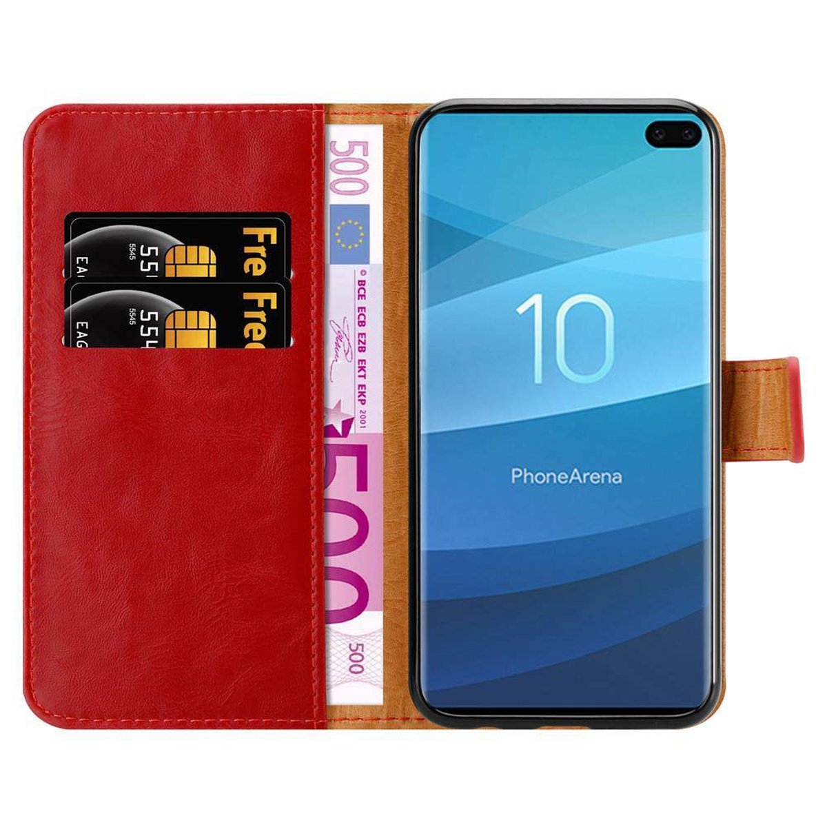 CADORABO Hülle Luxury WEIN Galaxy ROT Samsung, Bookcover, Book PLUS, Style, S10