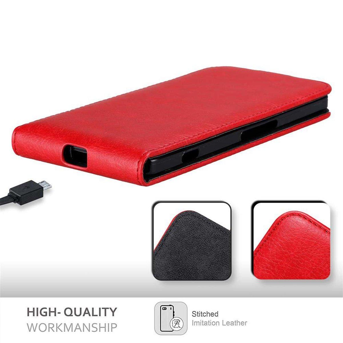 Lumia XL, Nokia, ROT Flip Hülle Cover, Flip im APFEL 950 CADORABO Style,