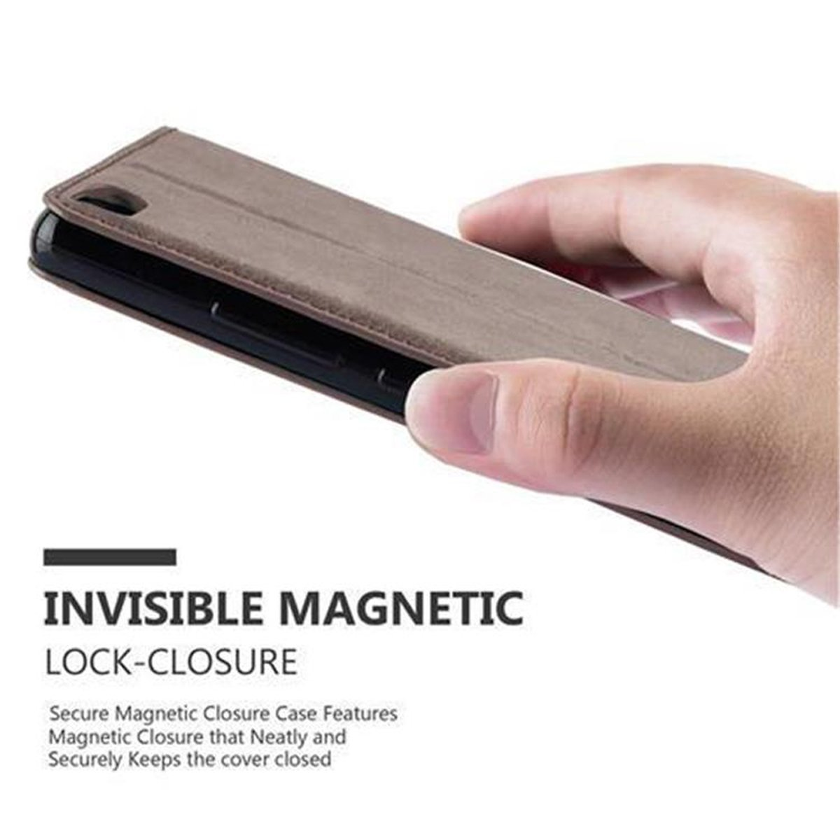 Magnet, Xperia Z3, KAFFEE BRAUN CADORABO Sony, Bookcover, Book Hülle Invisible