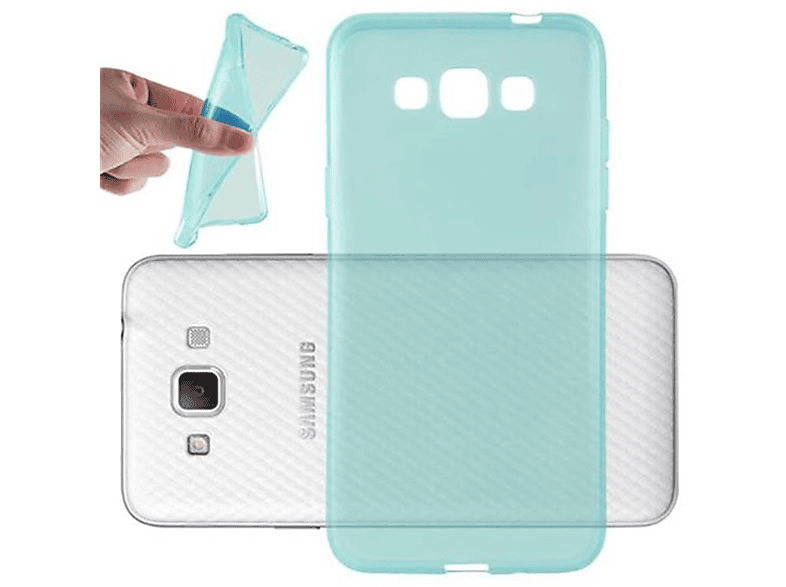CADORABO TPU Ultra Slim AIR Schutzhülle, Galaxy TRANSPARENT BLAU GRAND Samsung, 3, Backcover