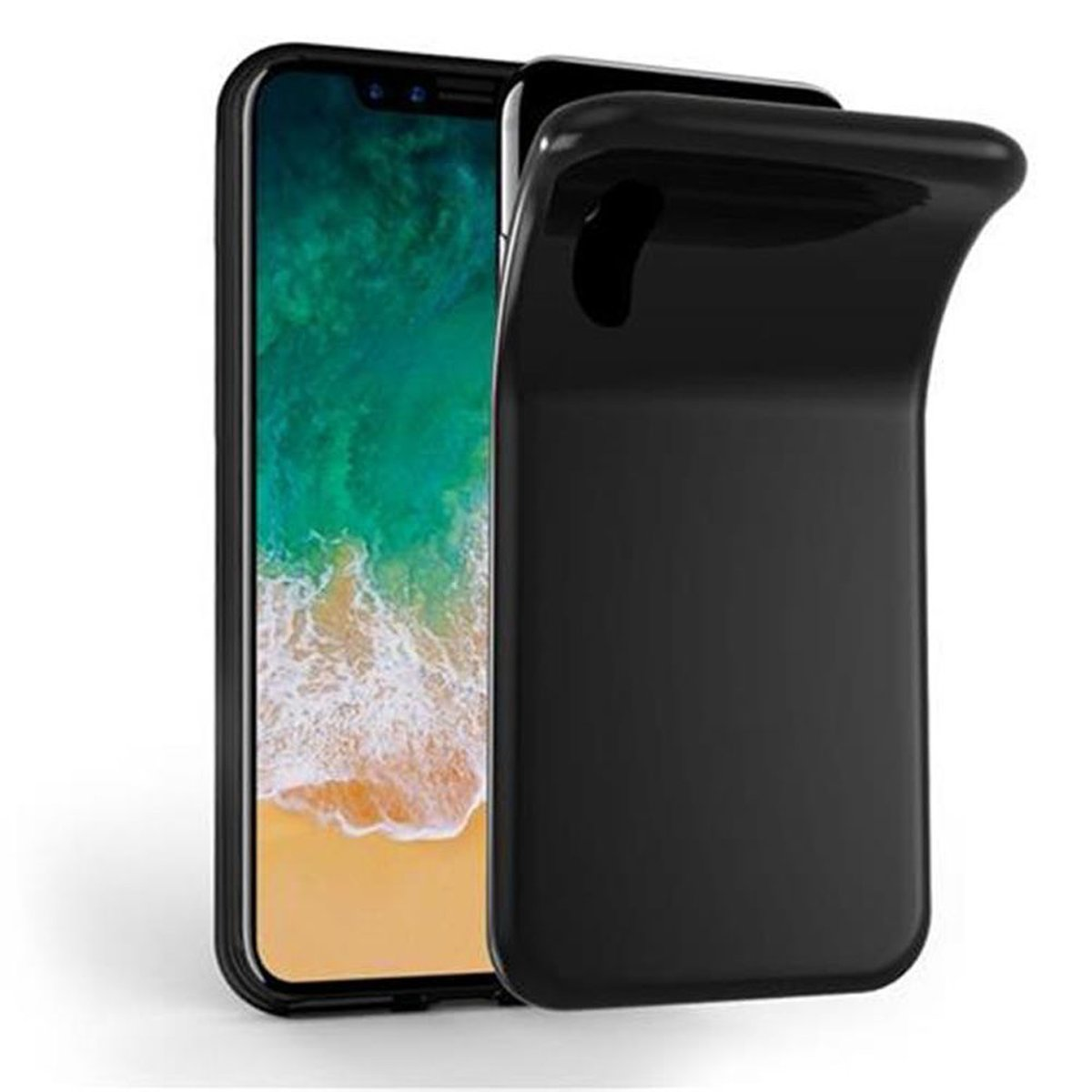 CADORABO iPhone XS, SCHWARZ Schutzhülle, / X Ultra Backcover, TPU Apple, Slim AIR