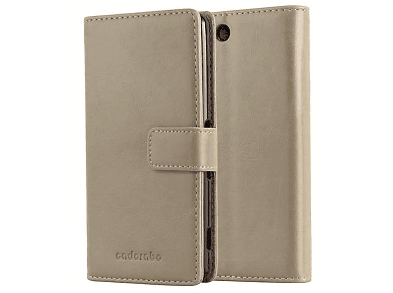 CADORABO Hülle Luxury Book BRAUN M5, Sony, Xperia Style, CAPPUCCINO Bookcover