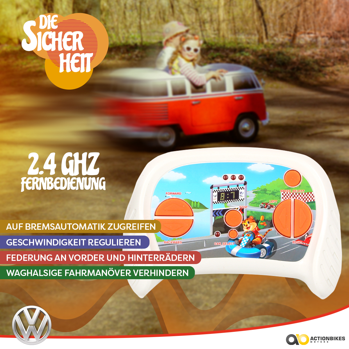 VW Bus Camper ACTIONBIKES MOTORS Samba Bulli Elektroauto T1