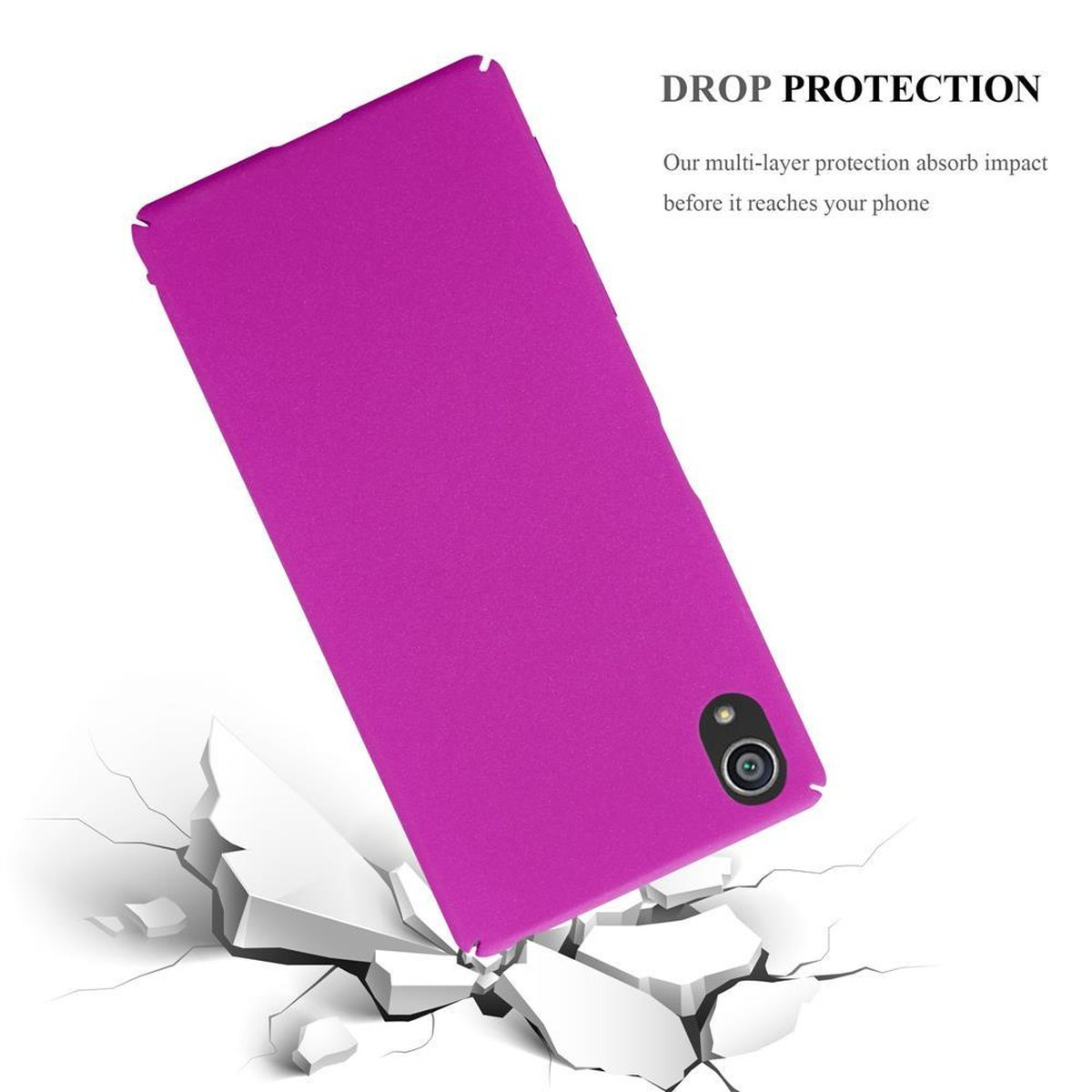 Z5, Xperia FROSTY Case Backcover, PINK Hard im CADORABO Hülle Frosty Sony, Style,