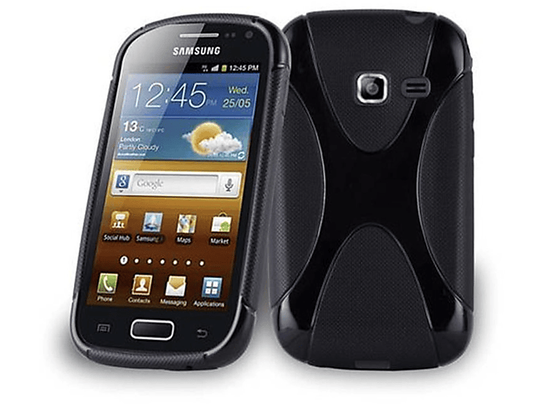 Galaxy Samsung, CADORABO X-Line Backcover, TPU Schutzhülle, OXID DUOS, ACE SCHWARZ