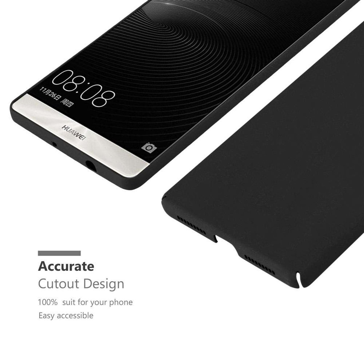 Telefon und Hülle. Präzises Ausschnittdesign. Weißer Hintergrund.