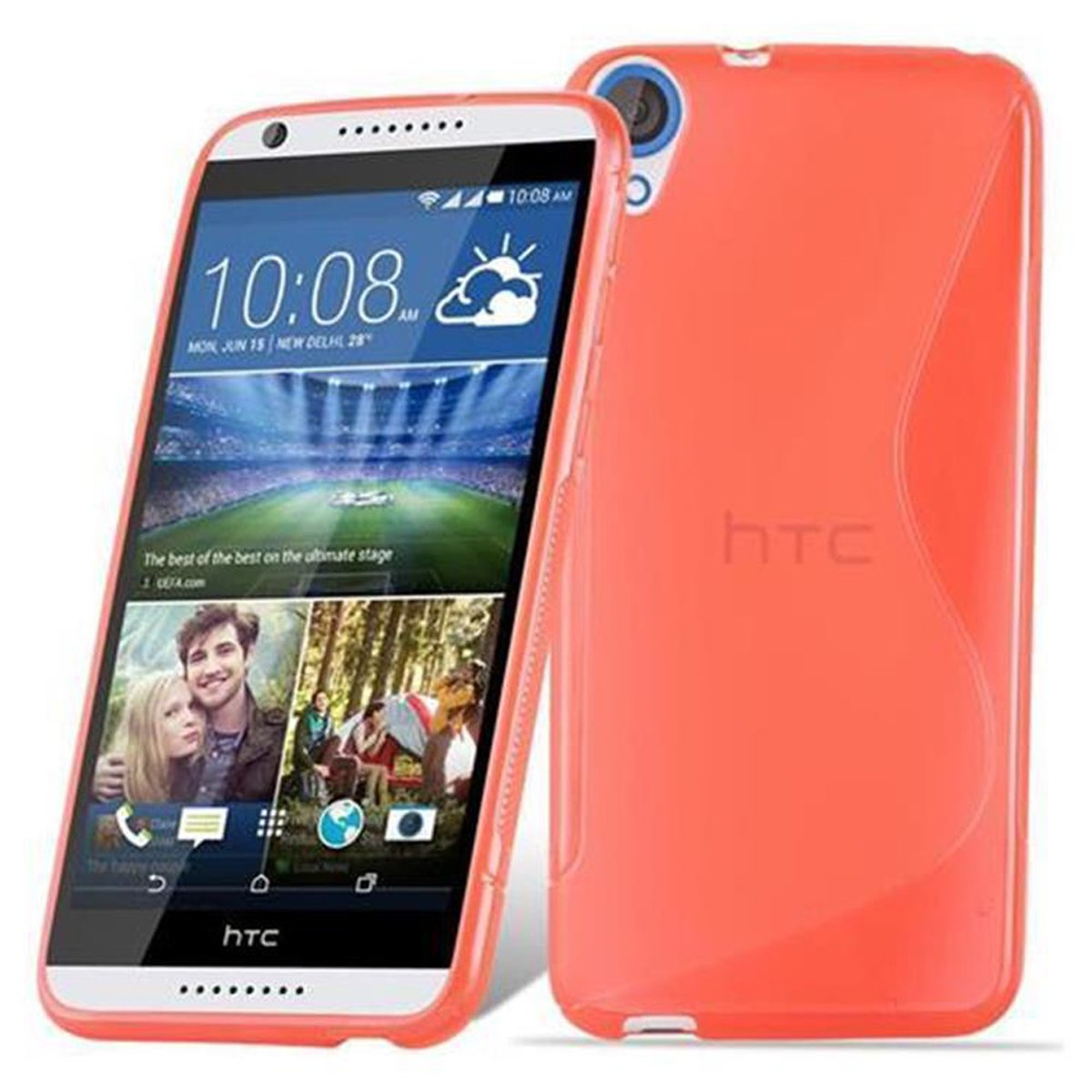 CADORABO TPU INFERNO 820, Backcover, ROT Desire Handyhülle, S-Line HTC