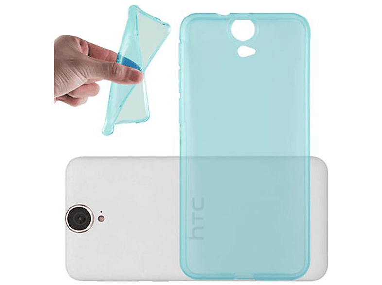 CADORABO TPU Ultra Schutzhülle, BLAU HTC, Slim TRANSPARENT Backcover, E9, AIR ONE