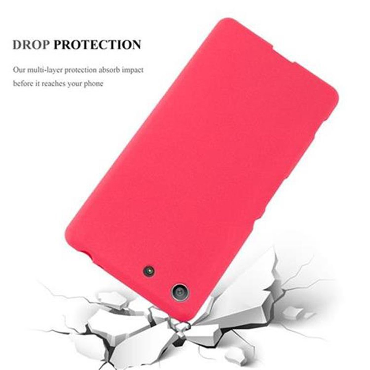 CADORABO TPU Frosted Backcover, ROT M5, FROST Xperia Sony, Schutzhülle