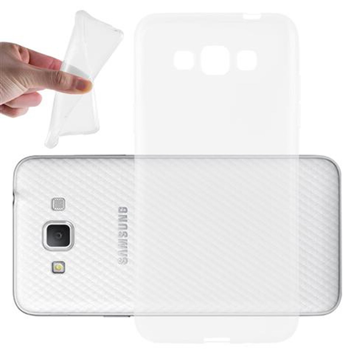 Slim GRAND VOLL AIR Galaxy 3, Samsung, TRANSPARENT Schutzhülle, CADORABO Backcover, TPU Ultra