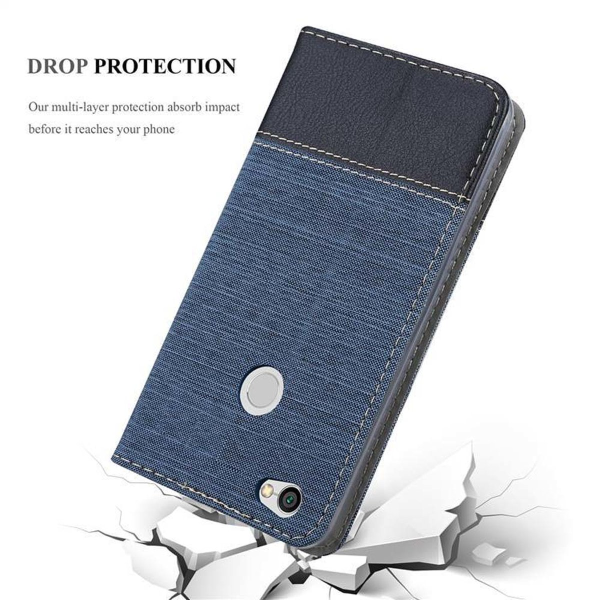 Style, CADORABO Book PRIME, Schutzhülle RedMi Bookcover, 5A im DUNKEL Xiaomi, SCHWARZ NOTE Jeans BLAU