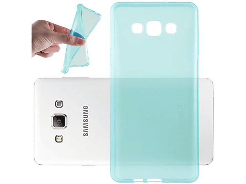 A7 Samsung, BLAU Slim Galaxy TRANSPARENT AIR TPU Backcover, 2015, Schutzhülle, CADORABO Ultra