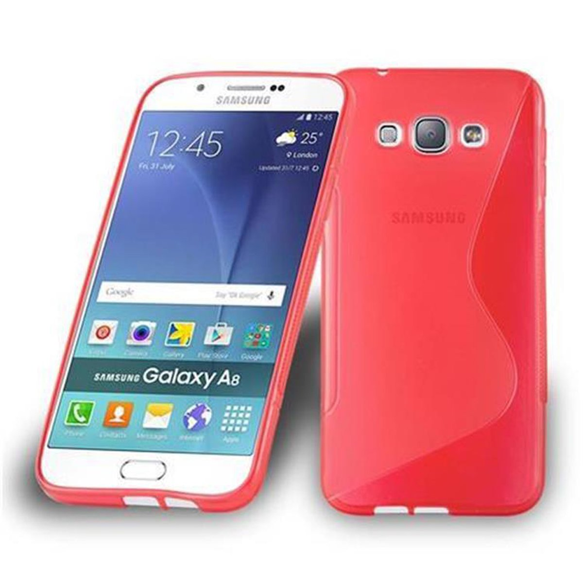 CADORABO TPU S-Line Handyhülle, ROT Backcover, Galaxy INFERNO 2015, Samsung, A8