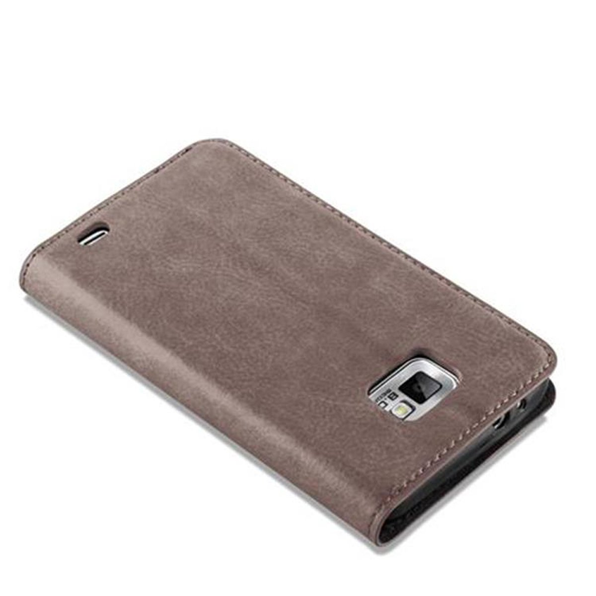 PLUS, Bookcover, Samsung, Book Magnet, S2 / Hülle BRAUN Invisible KAFFEE S2 Galaxy CADORABO