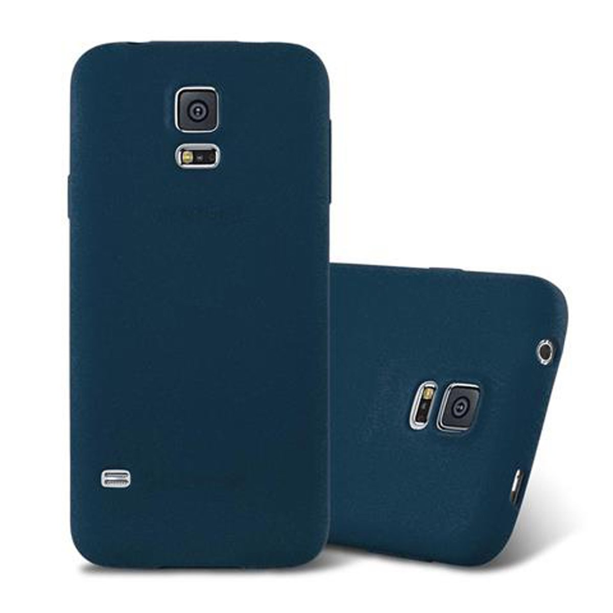 Backcover, BLAU S5 / NEO, Samsung, S5 Schutzhülle, CADORABO TPU FROST Frosted Galaxy DUNKEL