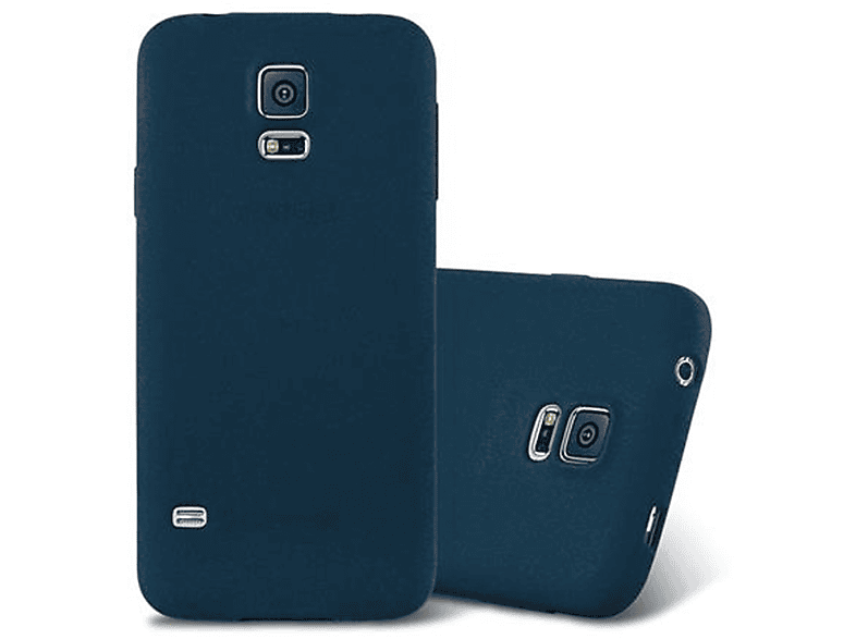CADORABO TPU Galaxy Backcover, Samsung, NEO, BLAU Frosted Schutzhülle, S5 FROST S5 / DUNKEL