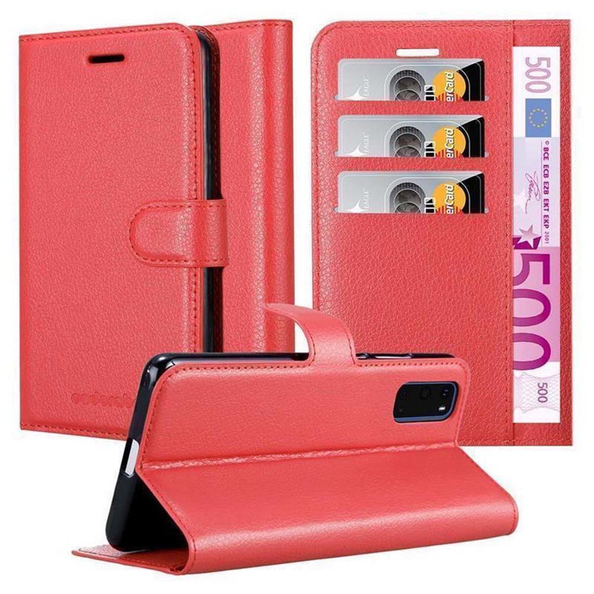 Samsung, Hülle KARMIN Standfunktion, ROT S20, Bookcover, CADORABO Galaxy Book