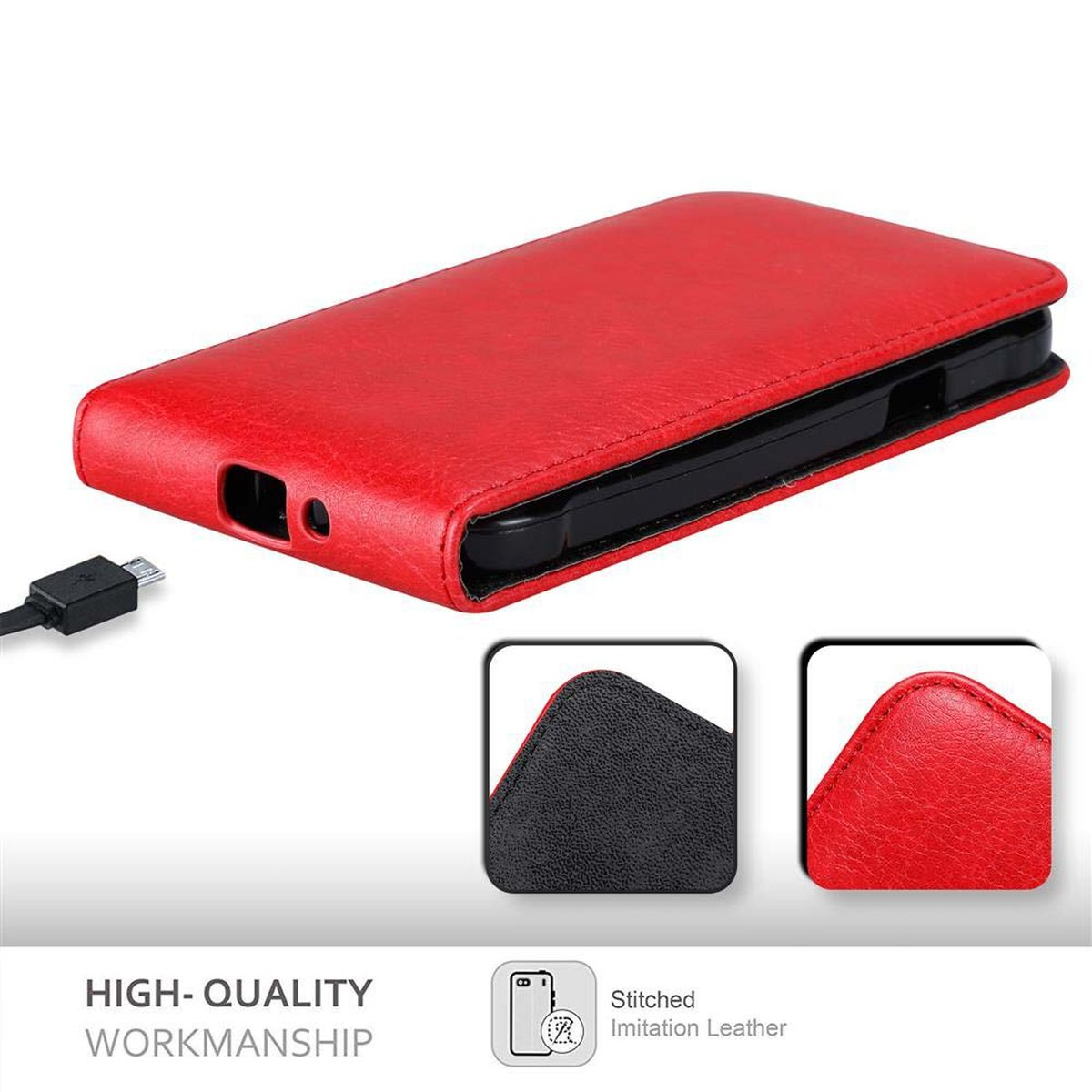 Style, im 2015, Galaxy Hülle Flip J1 Flip Cover, Samsung, ROT CADORABO APFEL