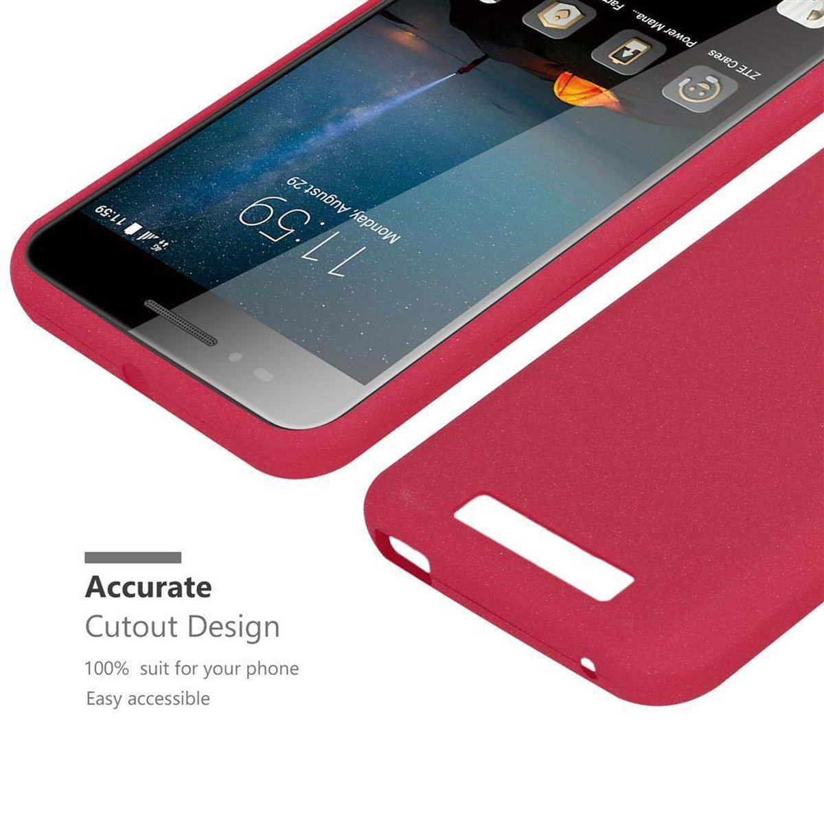 TPU FROST Frosted A612, CADORABO ROT Backcover, ZTE, Blade Schutzhülle,