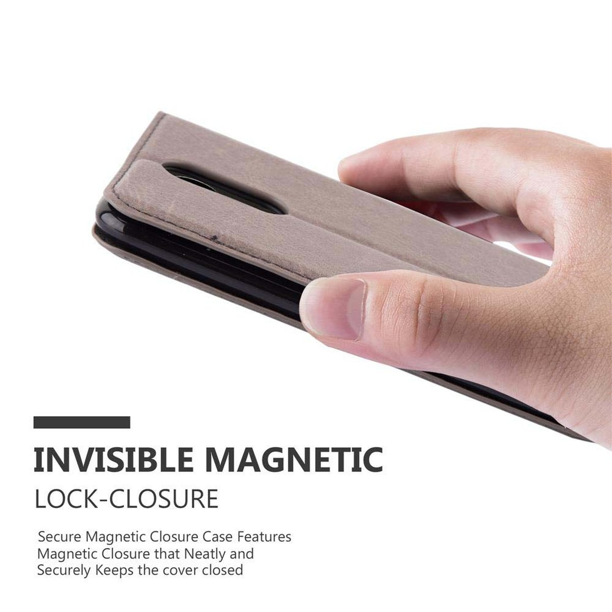 KAFFEE K4 Invisible Magnet, LG, Bookcover, Book 2017, CADORABO BRAUN Hülle