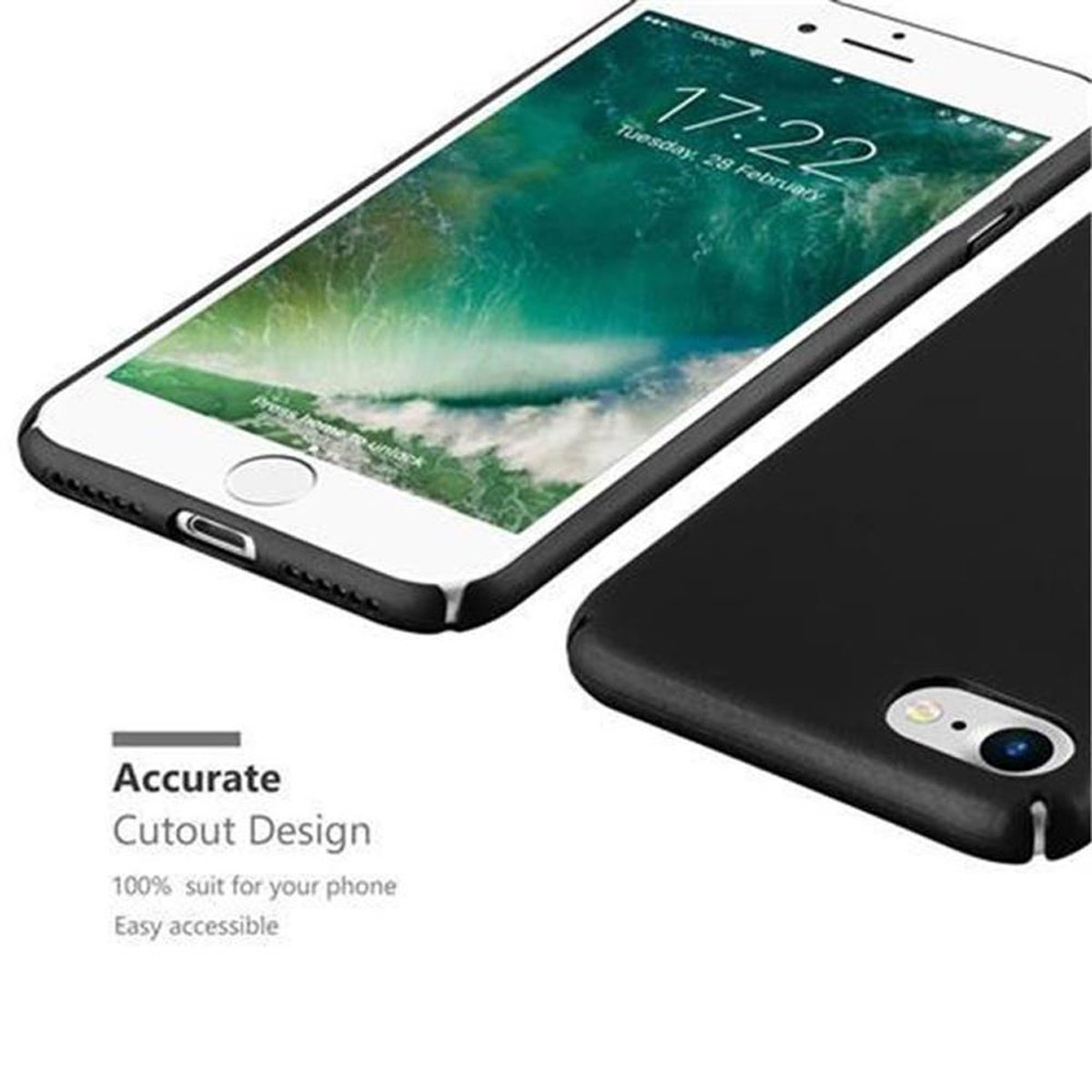 / 8 Style, METALL iPhone / CADORABO 7 Metall Hülle Apple, 2020, Matt SE Case / Backcover, SCHWARZ im 7S Hard