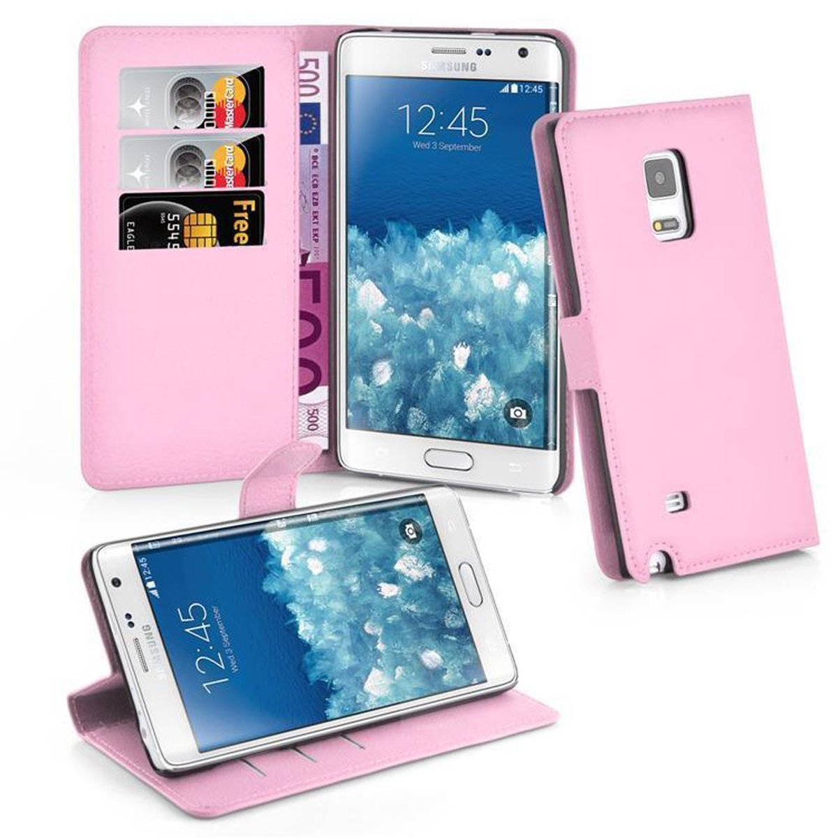 Standfunktion, LOTUS NOTE ROSA Book Samsung, EDGE, Galaxy Bookcover, Hülle CADORABO