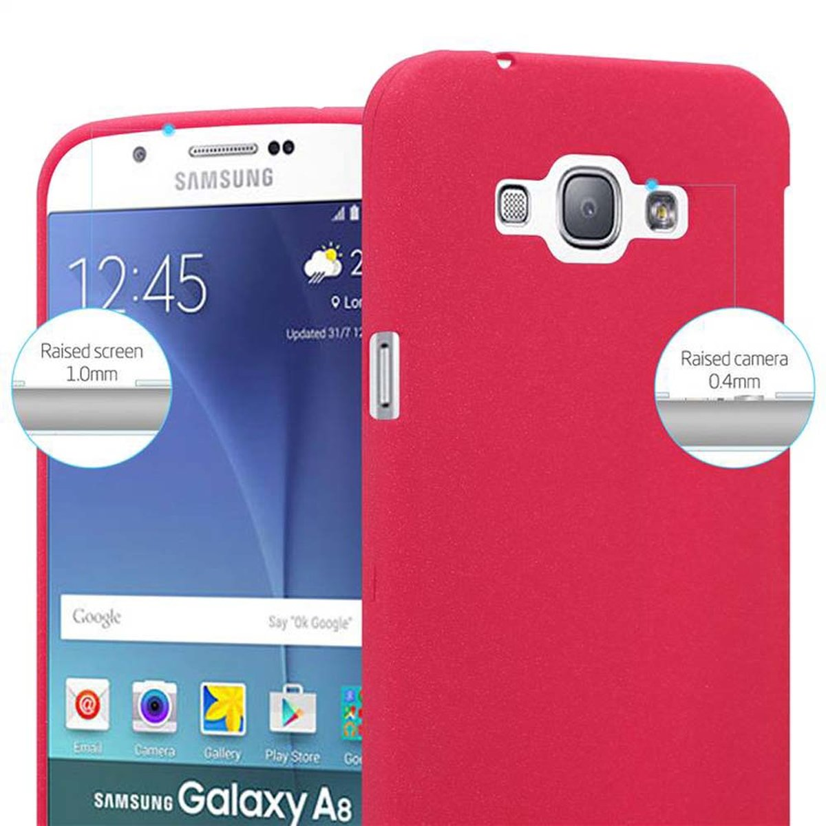 Backcover, 2015, Samsung, Galaxy Frosted CADORABO ROT Schutzhülle, FROST TPU A8
