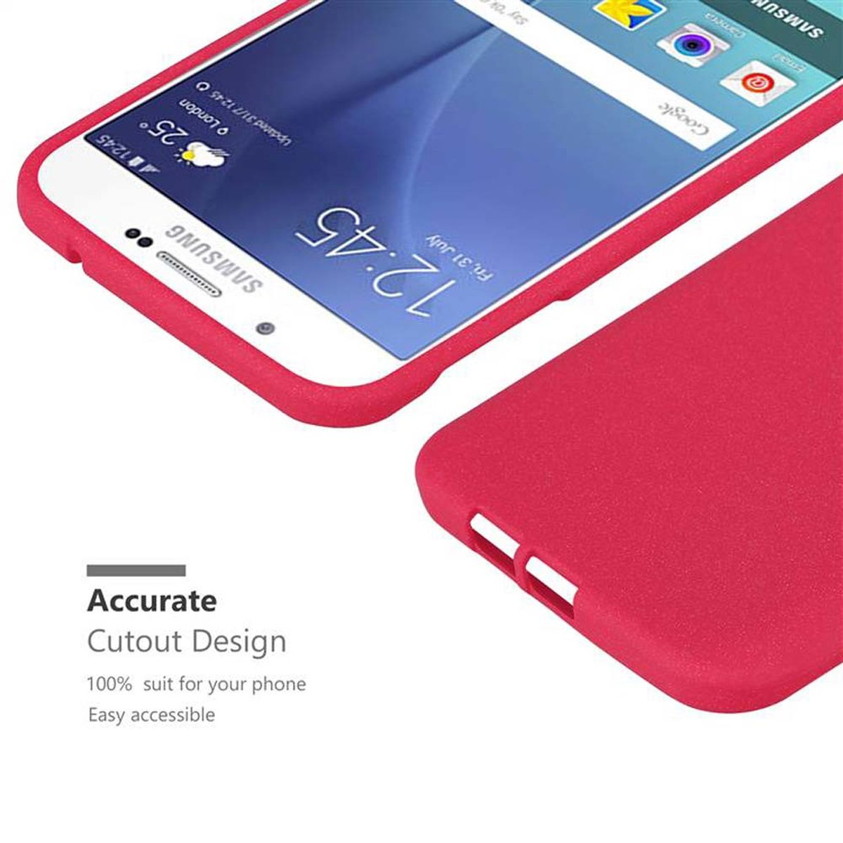 Schutzhülle, ROT Frosted A8 CADORABO Backcover, Samsung, TPU 2015, Galaxy FROST