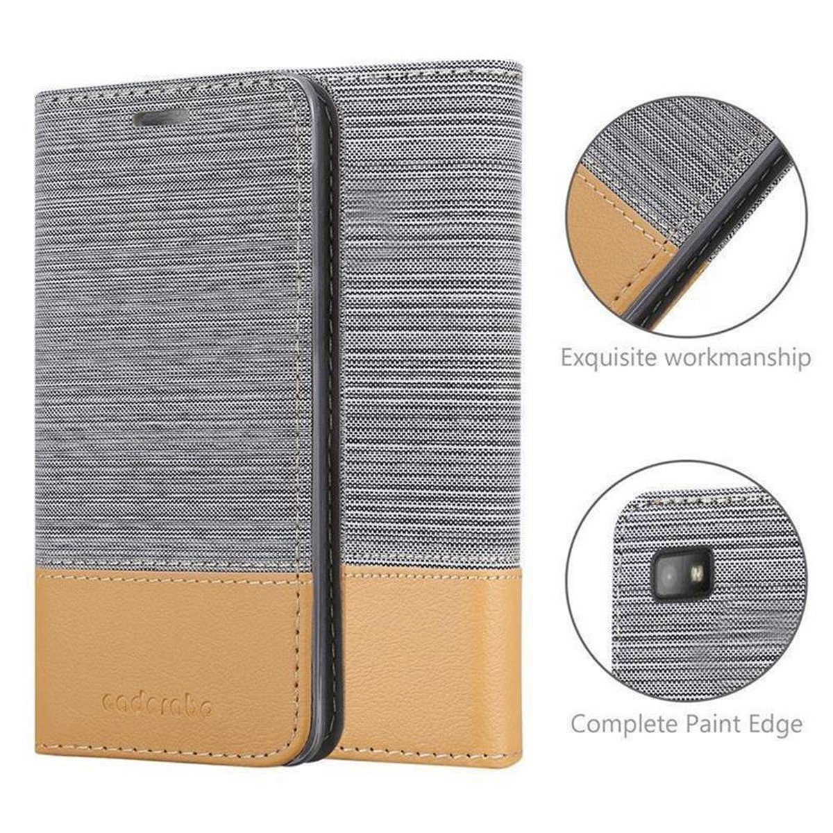 Book Jeans Blackberry, Z10, BRAUN Bookcover, im CADORABO Schutzhülle GRAU HELL Style,