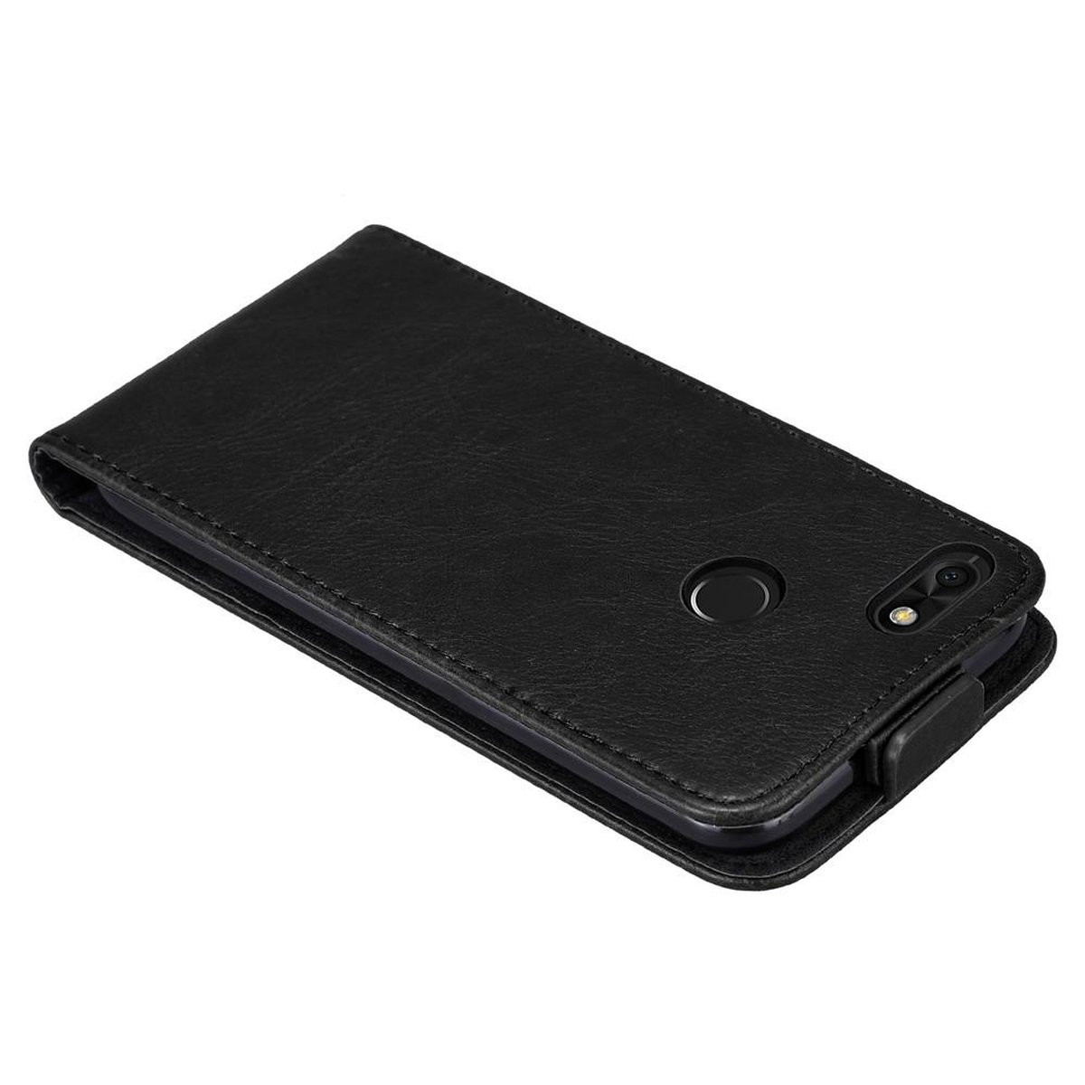 Schwarze Handyhülle mit Telefon. Das Motorola-Logo ist sichtbar.