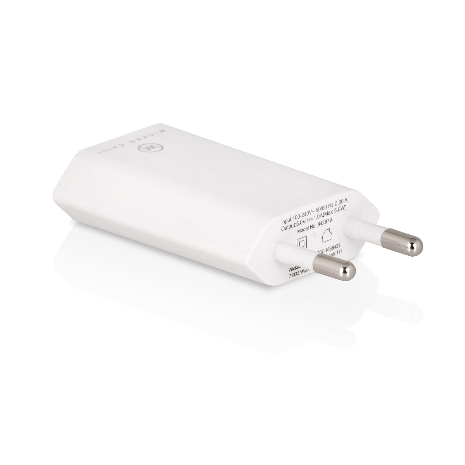 WICKED CHILI USB Adapter für (1000 Tablet, Netzteil Handy, 100-240V, Ultra Reader, Smartphone USB Slim 1x weiß) mA, eBook