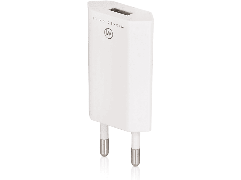 WICKED CHILI 1x Pro Series 5W USB Netzteil Handy Power Adapter / Bluetooth Lautsprecher Ladegerät (1A) weiß USB Adapter