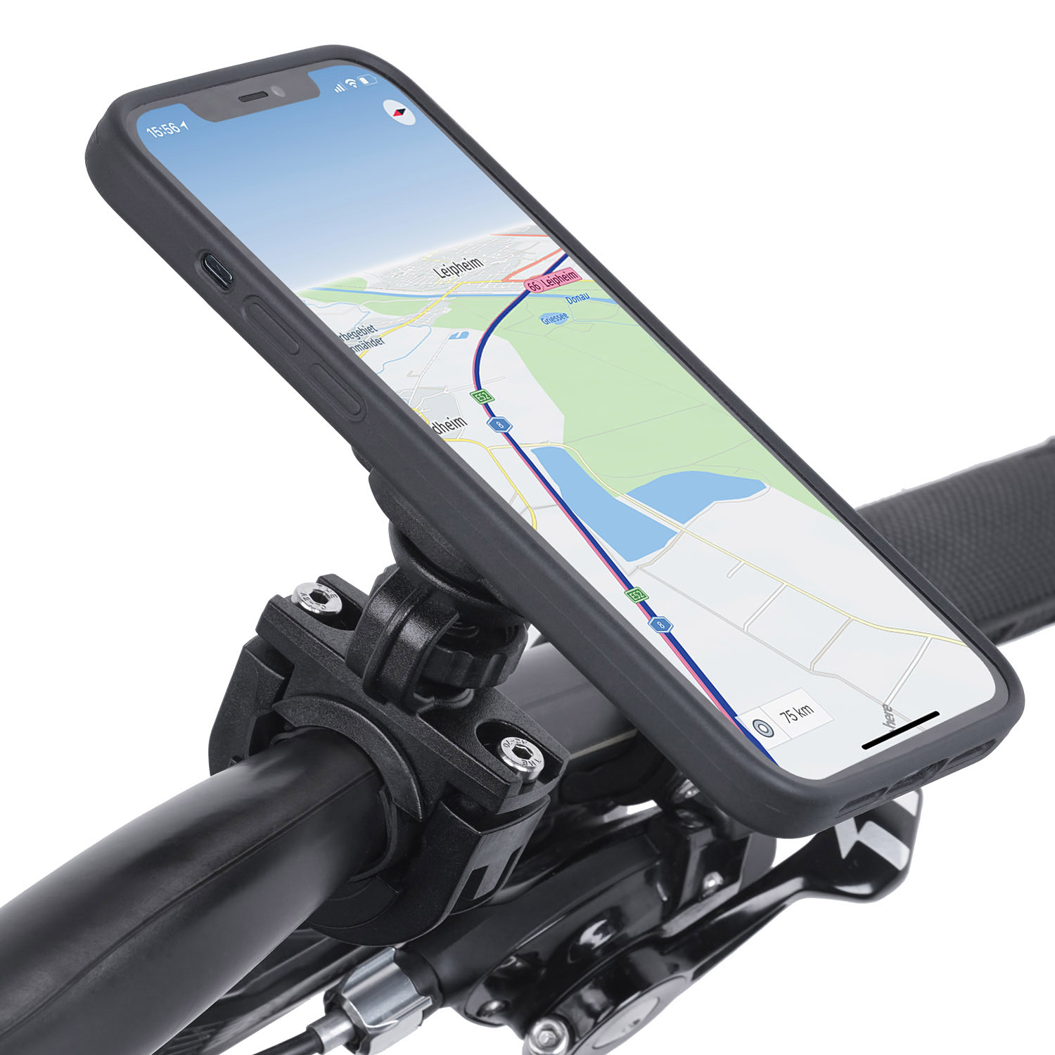 WICKED CHILI QuickMOUNT Fahrradhalterung / iPhone Set Motorradhalterung Motorrad Pro Apple / schwarz Zoll) (6,7 Handy Max 12 Fahrrad Halterung Case, mit für