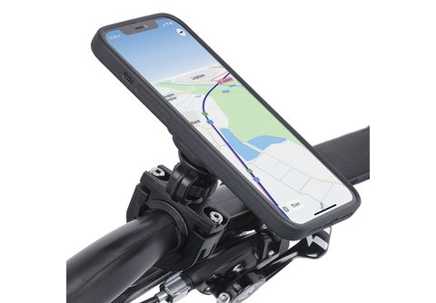 WICKED CHILI QuickMOUNT Fahrradhalterung / Motorradhalterung Set für Apple iPhone  12 / 12 Pro (6,1 Zoll) Fahrrad / Motorrad Handy Halterung mit Case, schwarz